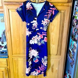 Floral Navy Midi Dress